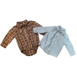 2 Item Lot Baby Boy 12 Month Shirt and Baby Body Suit